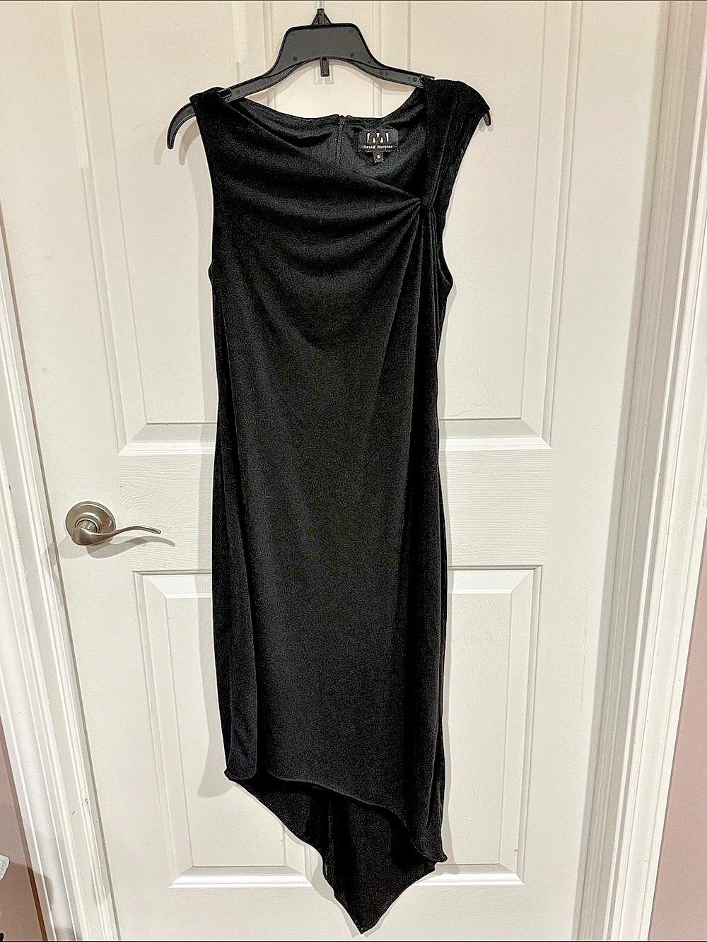 David Meister Black Asymmetrical Dress Size 6 b38